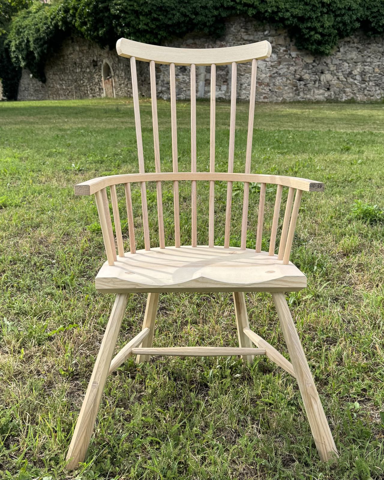 Comb-back stick chair in ash